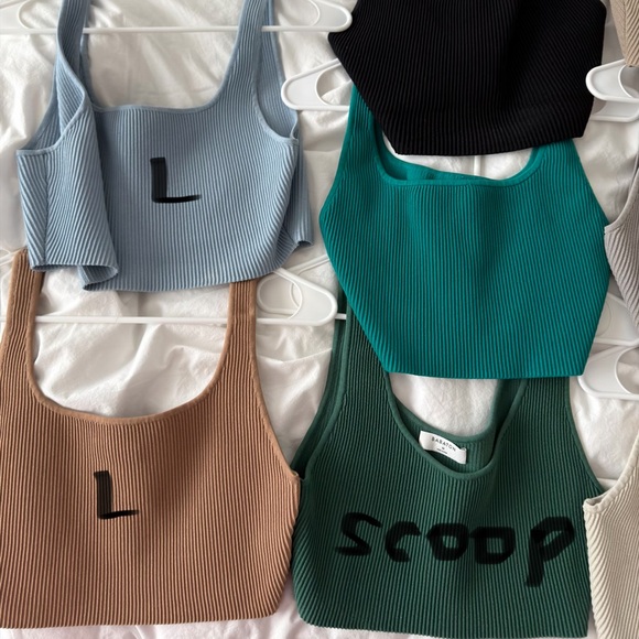 Aritzia Babaton Sculpt Knit Squareneck Cropped Tank BUNDLE - Picture 2 of 3